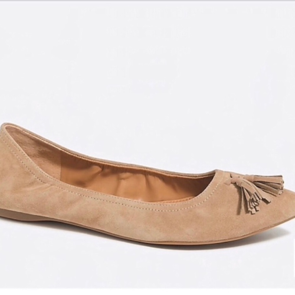 J. Crew Stretch Suede Tassel flats